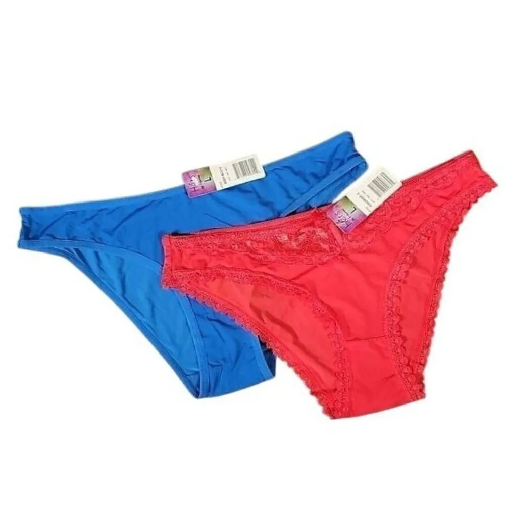 Hers by Herman Lace/Solid Panties 2Pc Sz L